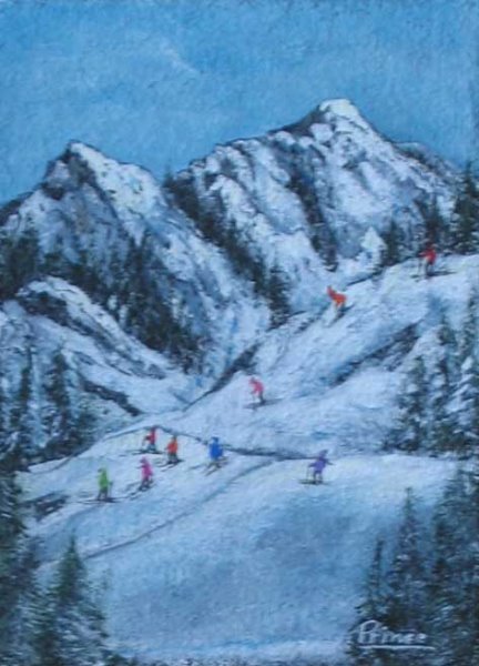 Les skieurs 14 x 11