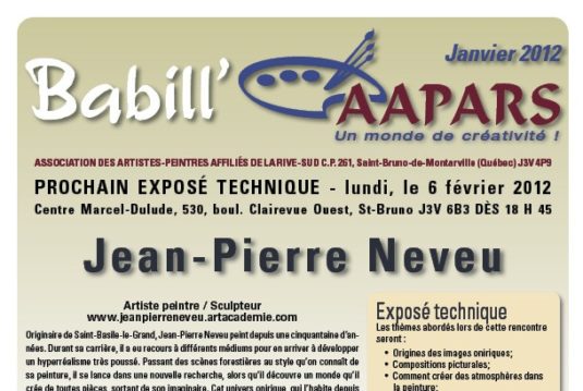 Couverture du Babillaapars de janvier 2012