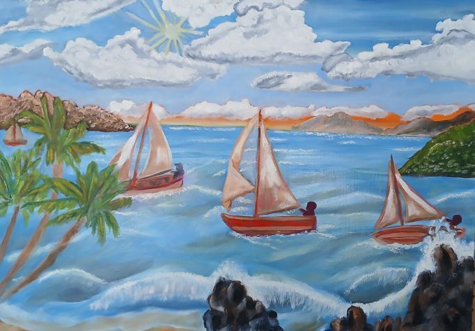 voiliers en mer houleuse