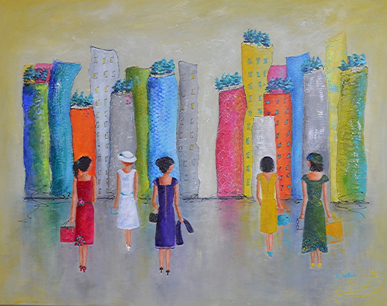 Sortie de filles, t. mixtes, 22 x28''