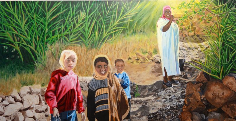 Famille berbère (Maroc)  60x30  toile galerie  900$