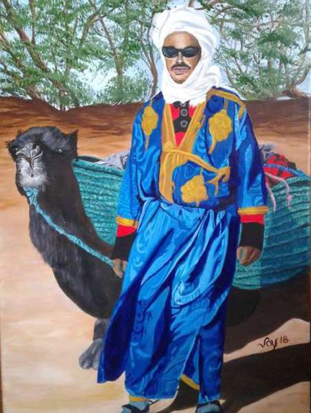 Mohamed guide du désert au grand coeur  18x24   220$