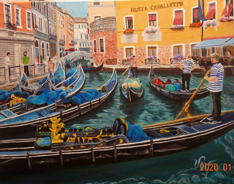 Les gondoles de Venise 16 x20  160$