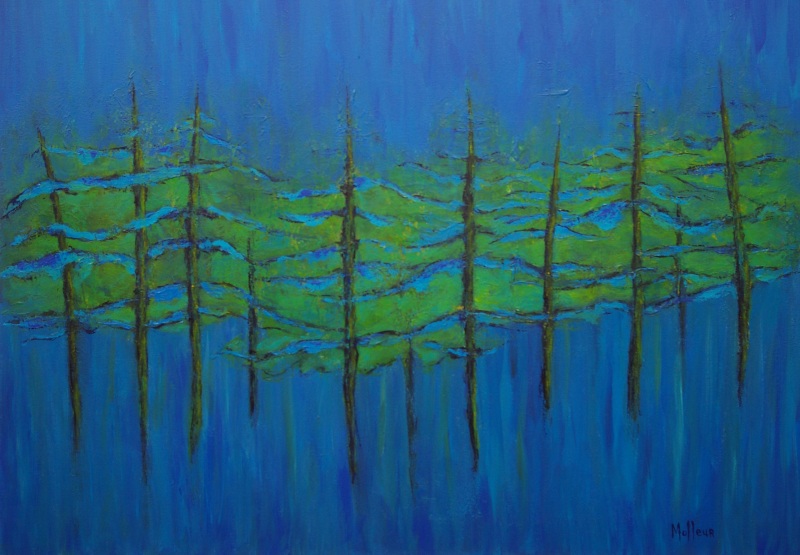 Espace bleu, acrylique, 30x40''