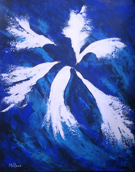 La valse de oiseaux, tech mixtes, 30x24''