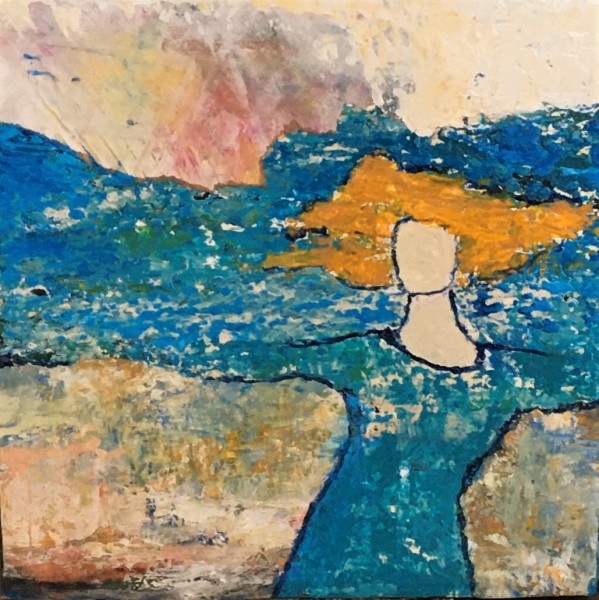 Le vent  du  nord, acrylique, 10x10''