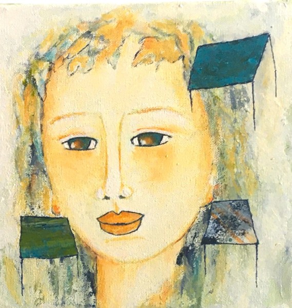 Rose des bois, tech mixtes, 10x10''