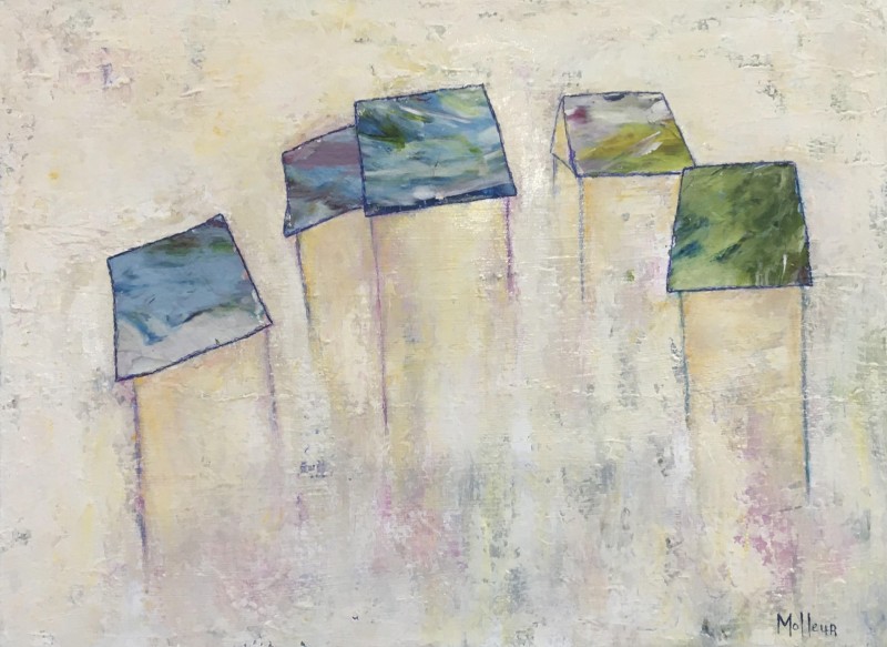 Maisons de chaume, tech mixtes,18x24''