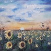 Tournesols au coucher de soleil