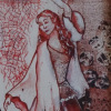 DANSER POUR BERCER SON AME 27x9cm gravure et aquarelle