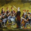 2012-11, La Valse des Archets, (3x5) Huile à la spatule, Vendu