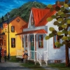2017-08-09 Au Vieux Village (16X20), Huile à la spatule, Vendu