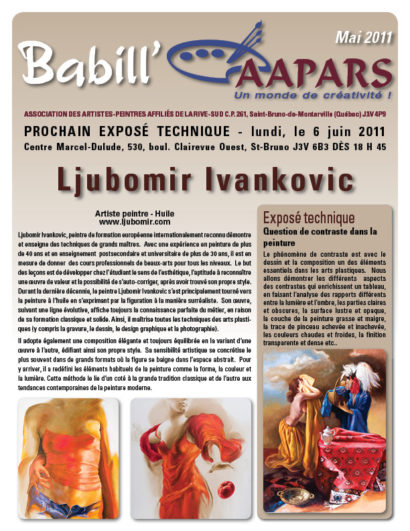 Page couverture Babill'AAPARS mai 2011