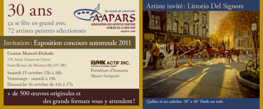 Carton d’invitation : Expo-concours automnale 2011