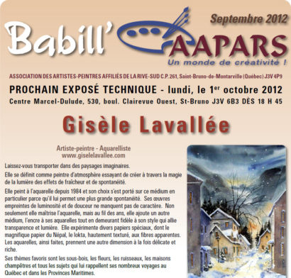Babill'AAPARS de septembre 2012
