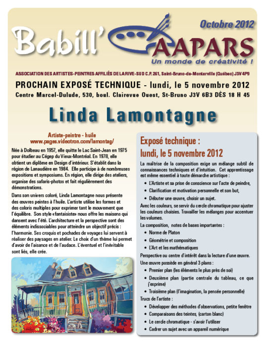 Babill'AAPARS d'octobre 2012